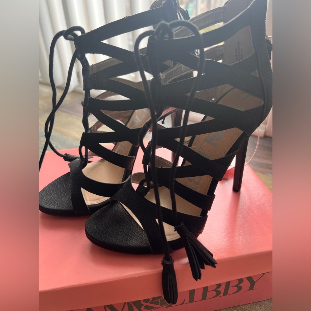 Black heels with straps